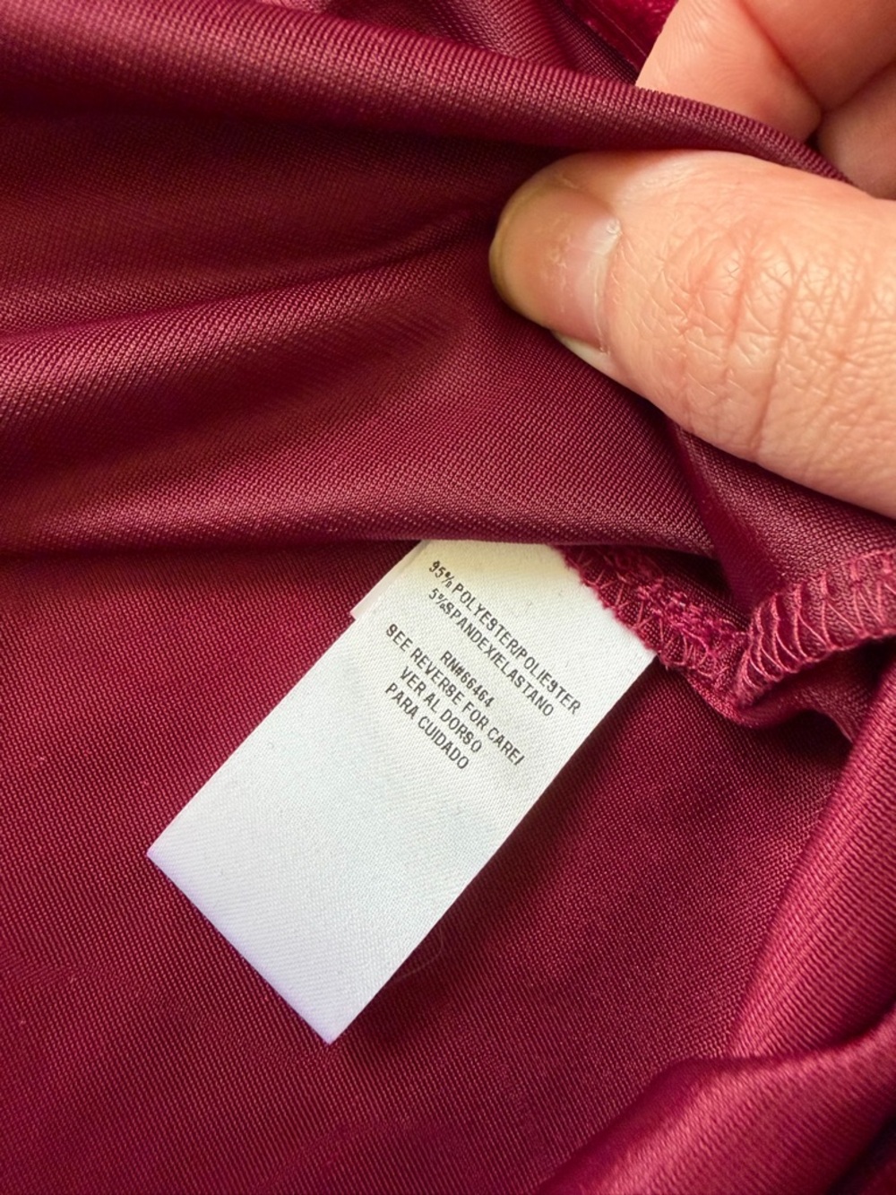NWT Sandra Darren Wine Velvet Dress with 3/4 Sleeves - Picture 6 of 8